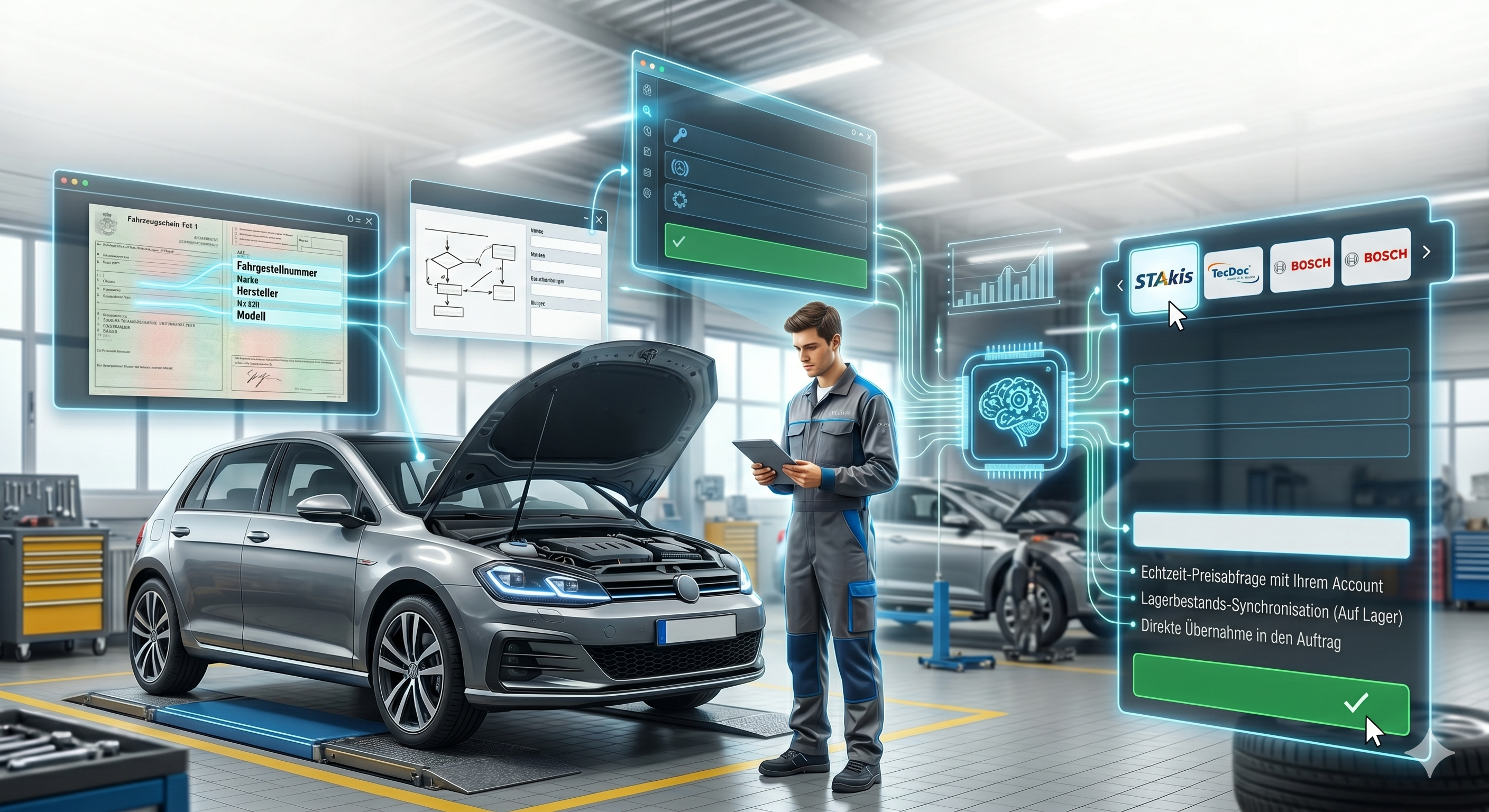 Aurentix Integration und KI-Engine in der Werkstatt